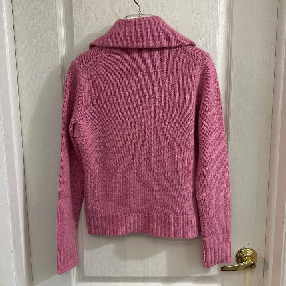 Vintage GUC J. Crew Women Pink Grandpa Cardigan Wool Blend Thick Knit Sz Small - Picture 5 of 5